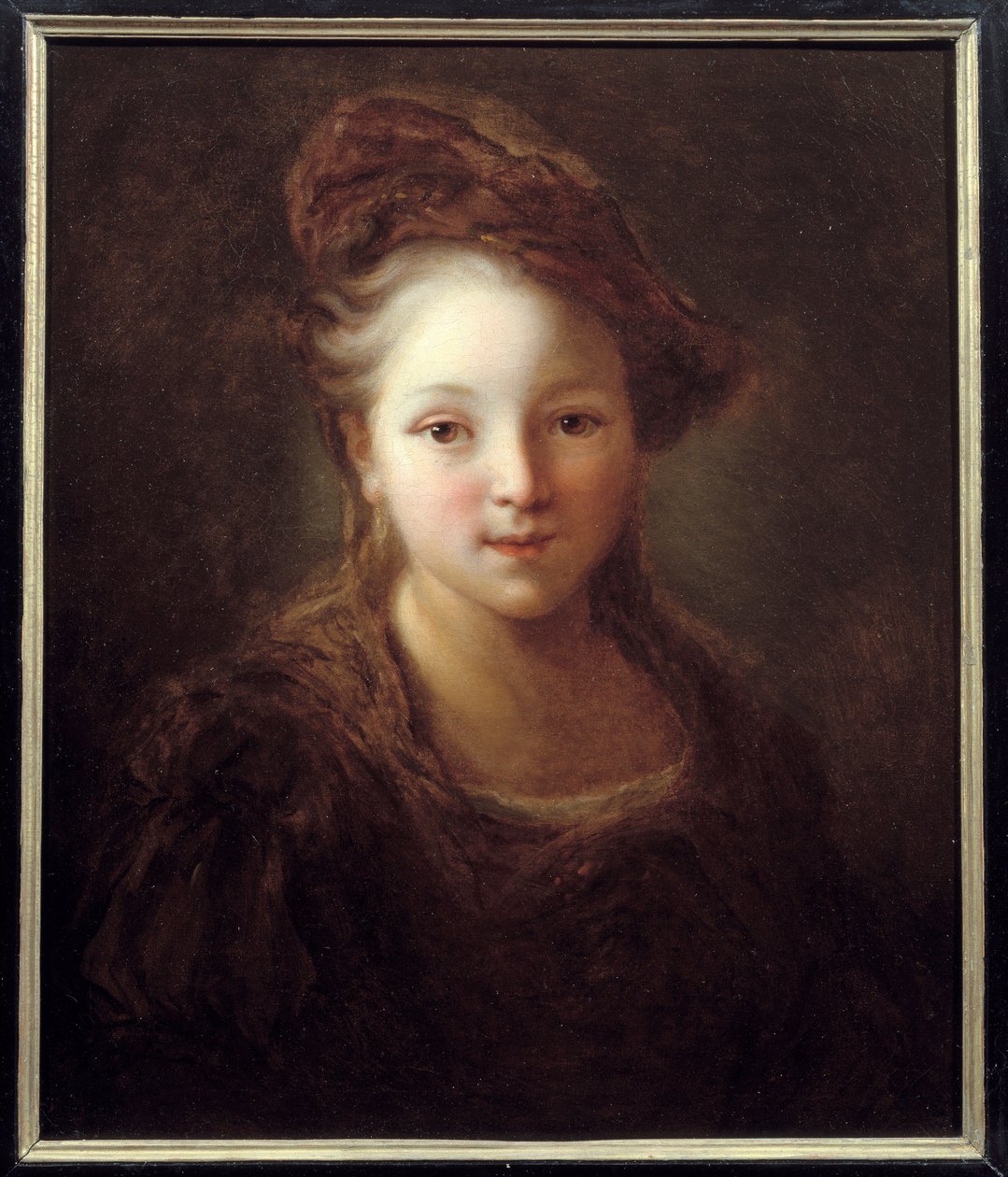 Retrato de uma jovem. Pintura de Alexis Grimou (1680-1740), cerca de 1720. Amiens, Musee De Picardie - Retrato de uma jovem. Pintura de Jean Alexis Grimou (1680-1740), cerca de 1720. Museu Picardie, Amiens, França de Alexis Grimoux