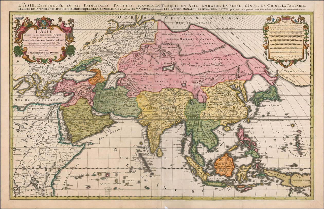 Mapa da Ásia de 1692 por Hubert Jaillot de Alexis Hubert Jaillot