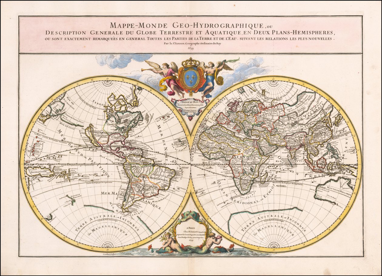 Mapa do mundo de 1699 de Alexis-Hubert Jaillot de Alexis Hubert Jaillot