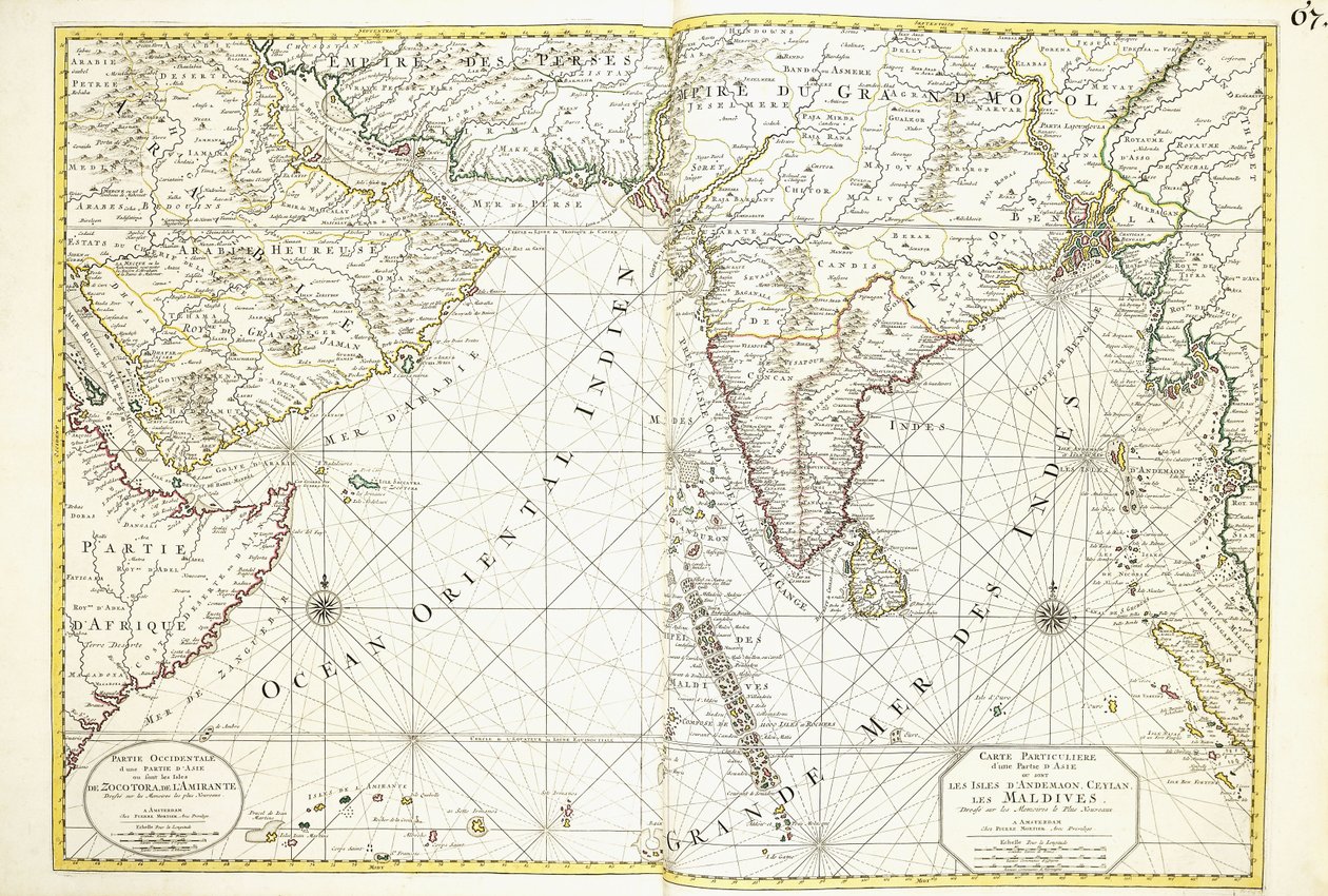 Mapa da África, Arábia e Índia de Alexis Hubert Jaillot