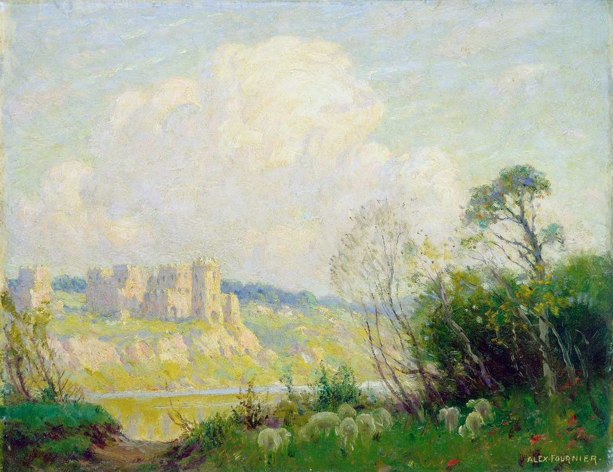 Ruínas na Velha Normandia, c.1905 (óleo sobre tela) de Alexis Jean Fournier