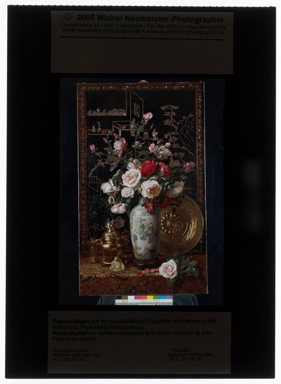 Bouquet de rosas em vaso Rouleau chinês de Alexis Kreyder