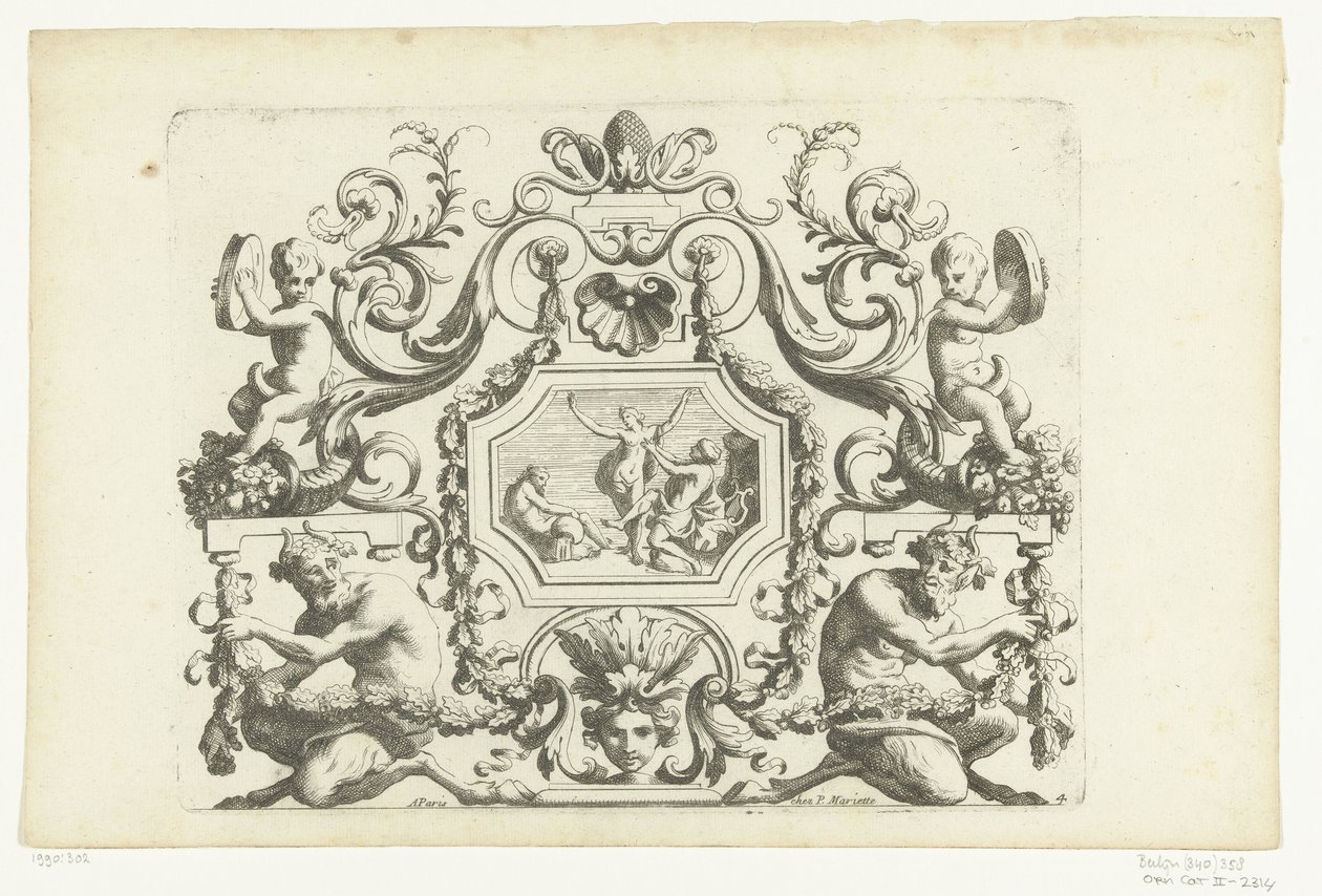 Achthoekig paneel met Orpheus en Eurydice
Novos desenhos para painéis, painéis, carpetes &c. (título da série) de Alexis Loir (I)