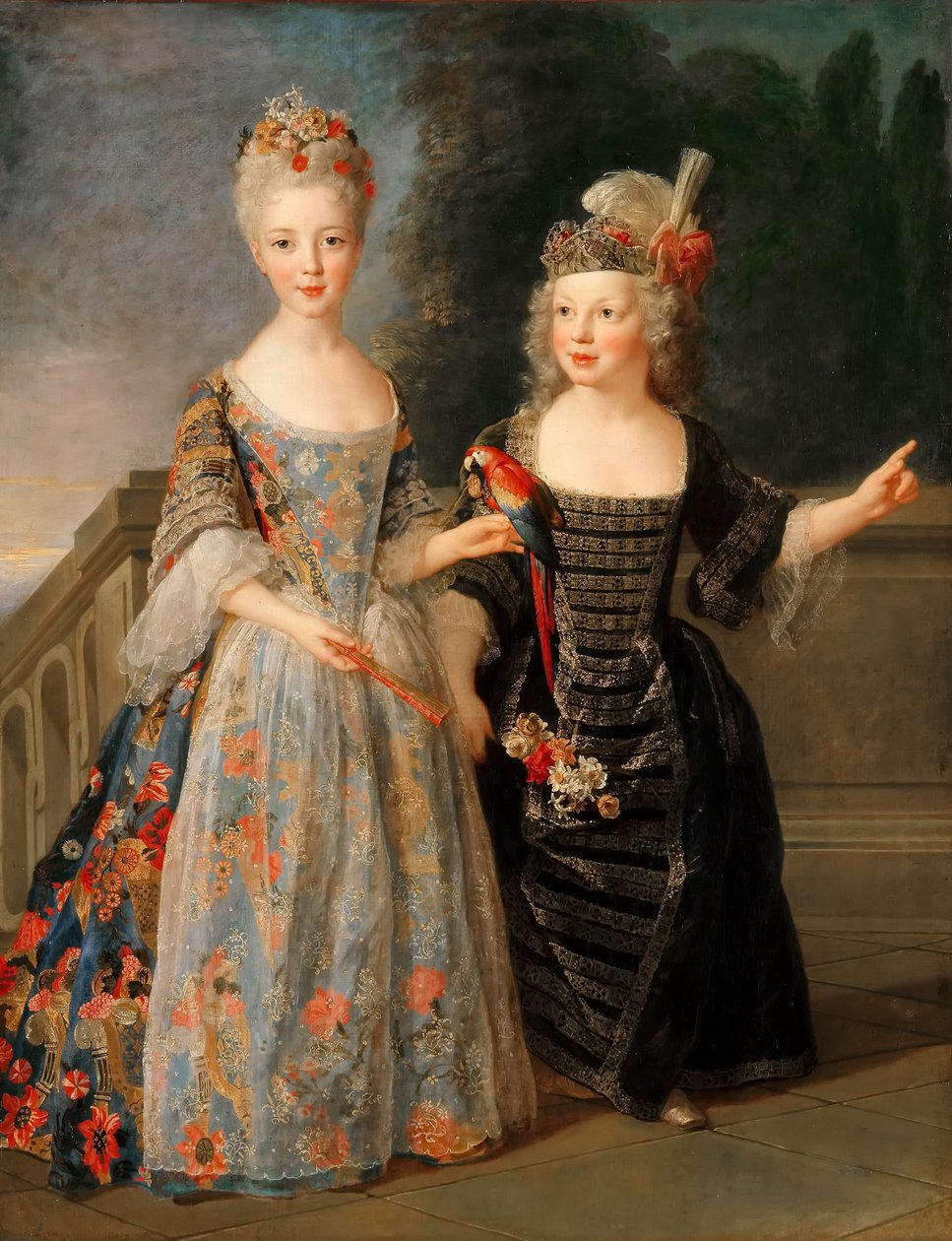 Catherine-Eléonore-Eugènie de Béthisy, futura princesa de Montauban, e seu irmão Eugène de Béthi de Alexis Simon Belle
