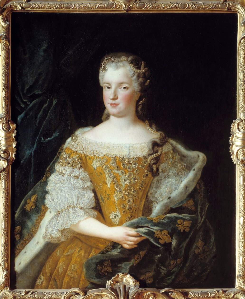 Retrato da Rainha Mary Lesczinska (1703-1768). Pintura de Alexis Simon Belle (1674-1734) de Alexis Simon Belle
