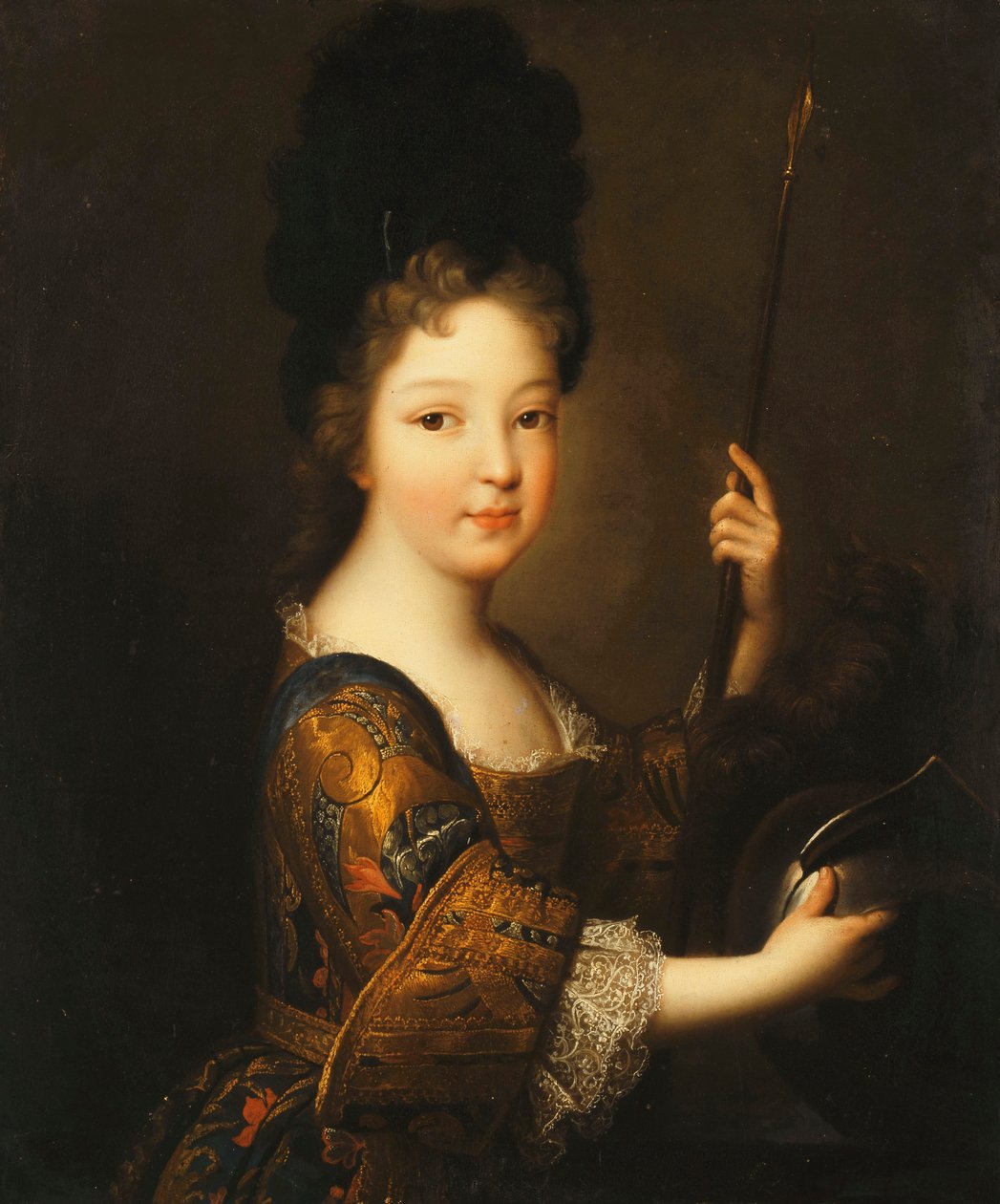 Retrato de uma menina, de comprimento médio, como Minerva, de Alexis Simon Belle