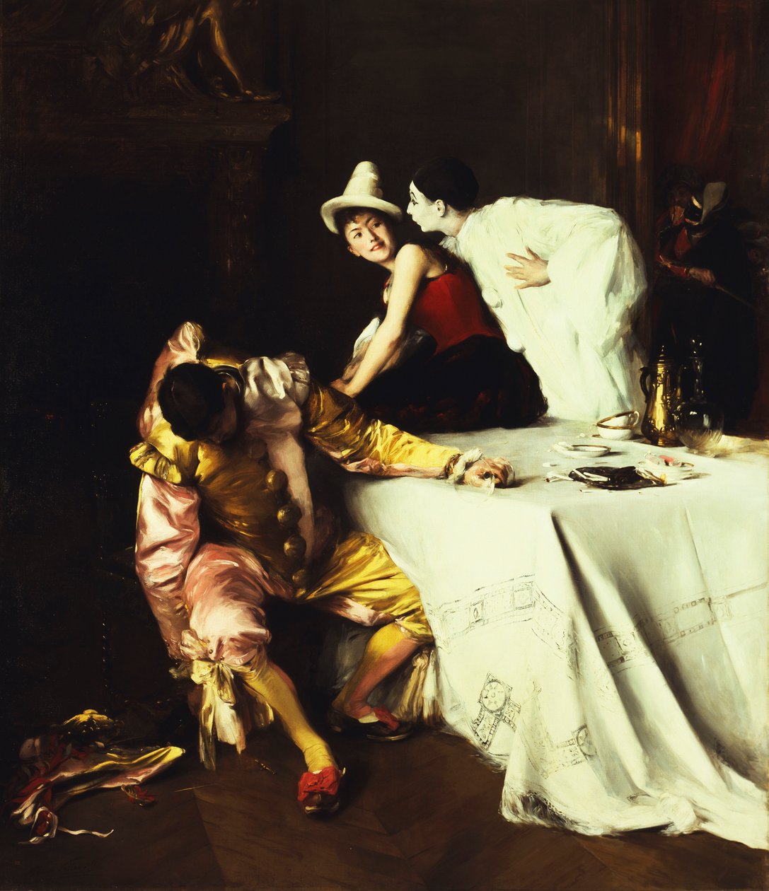 Pierrot, Columbine e Punchinello; Pierrot, Colombine e Polichinelle de Alexis Vollon