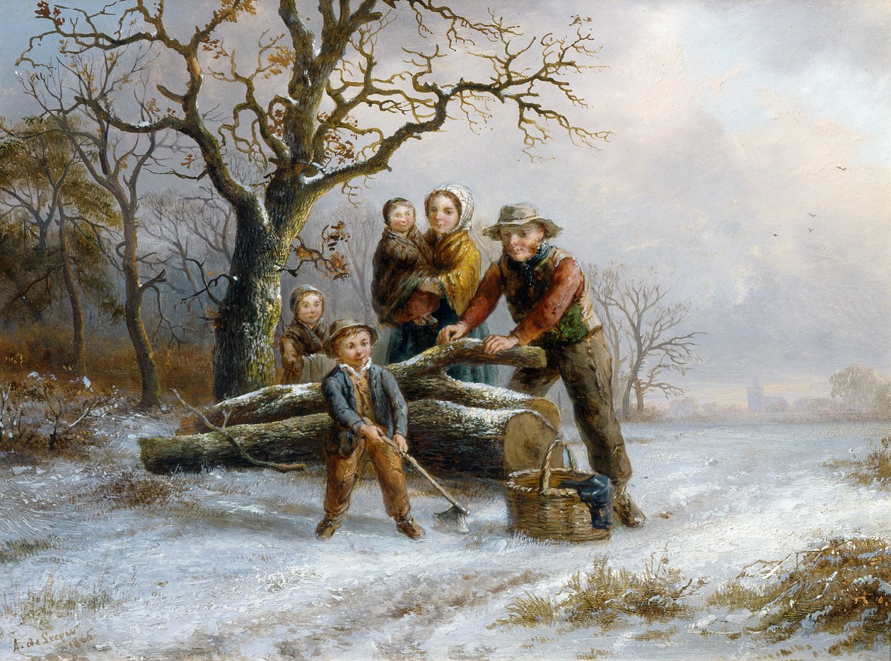 Cortando lenha, 1865 (par de 98605) de Alexis de Leeuw