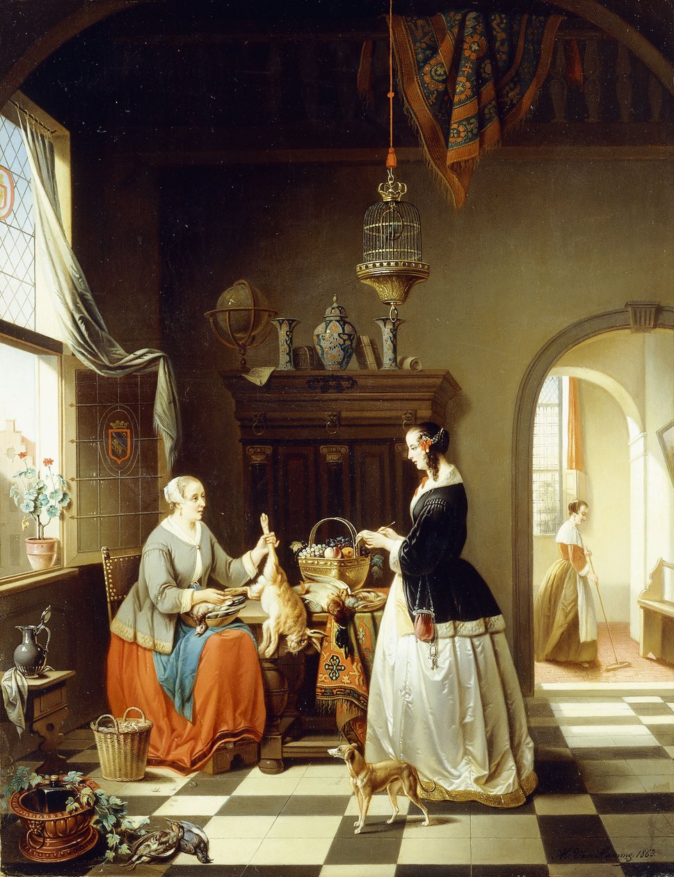 Planejando a refeição, 1863 de Alexis van Hamme