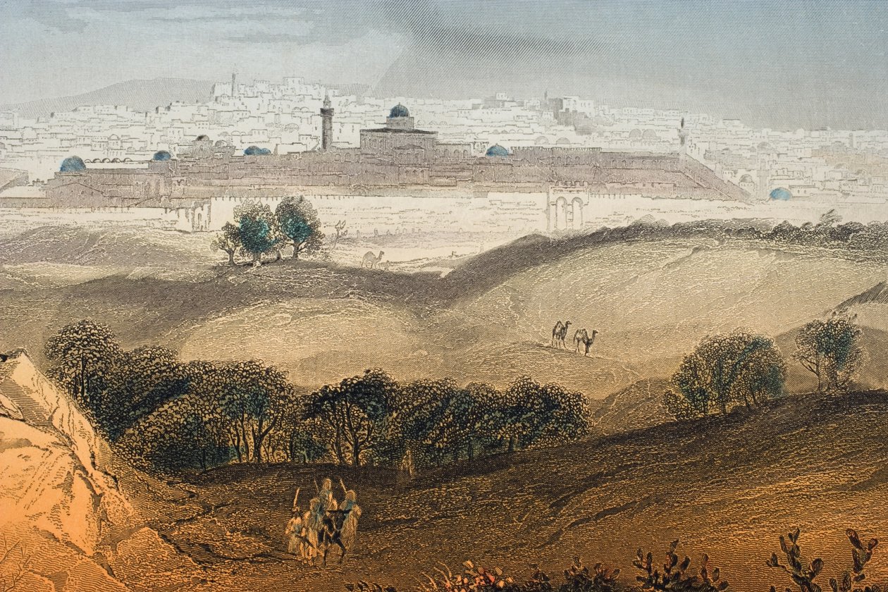 Jerusalém, gravada por Albert Henry Payne (1812-1902) frontispício para &39;A Vida de Nosso Senhor Jesus Cristo&39; pelo Rev. John Fleetwood (detalhe de 276238) de Alexius Geyer