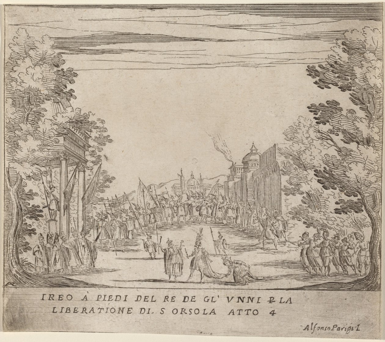 Jereo Diante do Rei dos Hunos para a Libertação de Santa Úrsula de Alfonso Parigi II