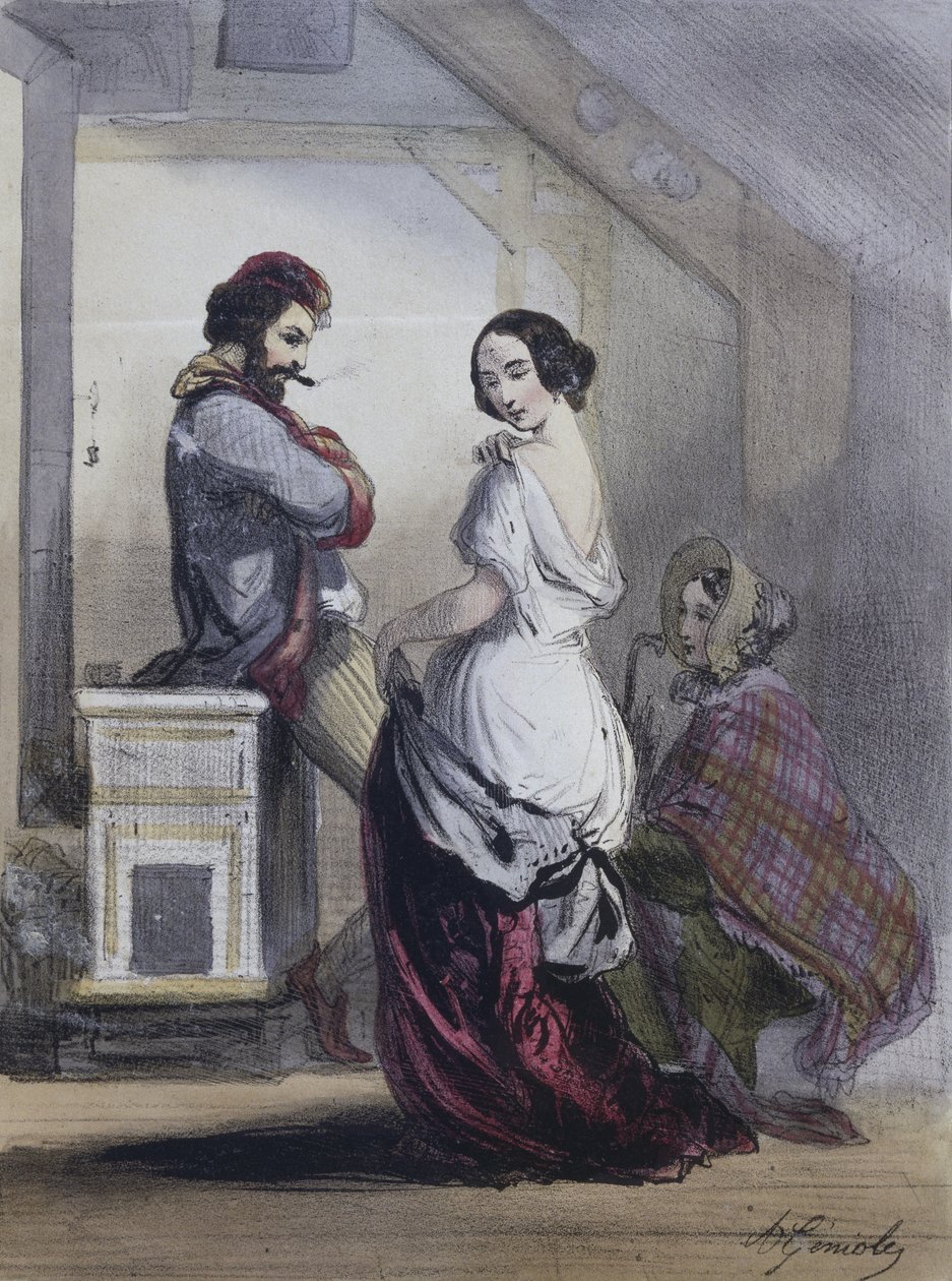 Artista e modelo, 1850) de Alfred Andre Geniole