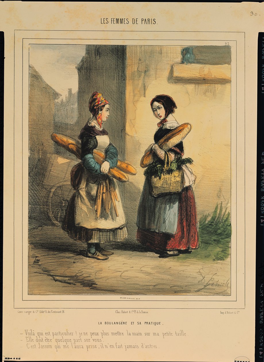 The Baker&39;s Art, prato número 27 da série &39;Les Femmes de Paris&39;, 1841-42 de Alfred Andre Geniole