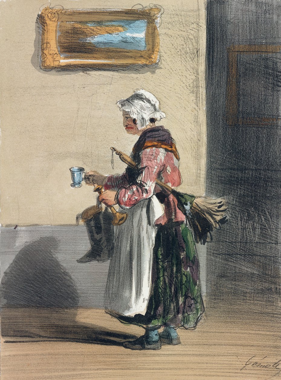 A faxineira, de "Mulheres de Paris", 1841-1842 de Alfred Andre Geniole