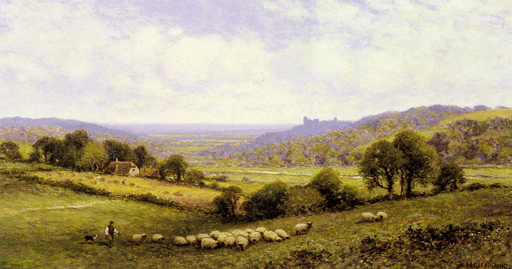 Sussex, com o Castelo de Arundel à distância de Alfred Augustus Glendening