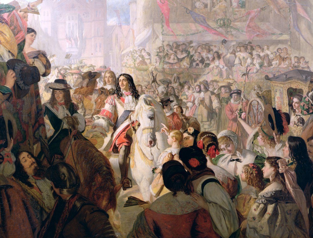O retorno de Carlos II (1630-85) a Whitehall em 1660, 1867 de Alfred Barron Clay