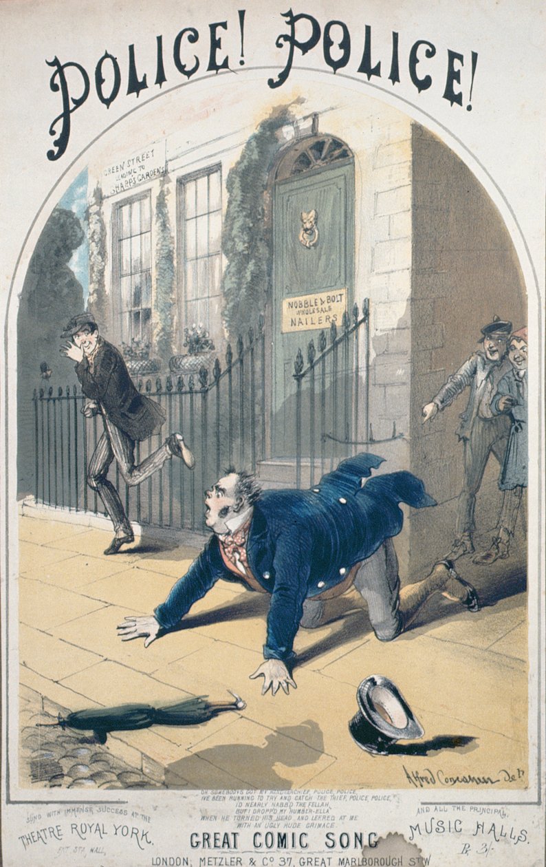 Polícia! Polícia! Capa do Livro da Canção, c.1865 de Alfred Concanen