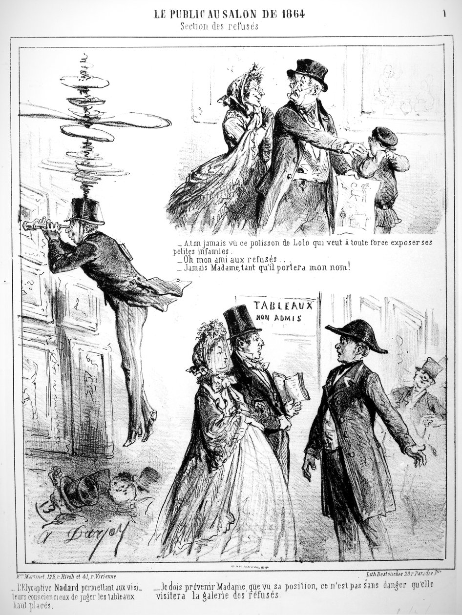 Caricaturas do Salon des Recusa de 1864 de Alfred Darjoy
