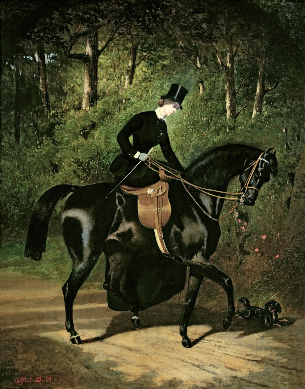 O piloto Kipler em sua égua negra de Alfred Dedreux