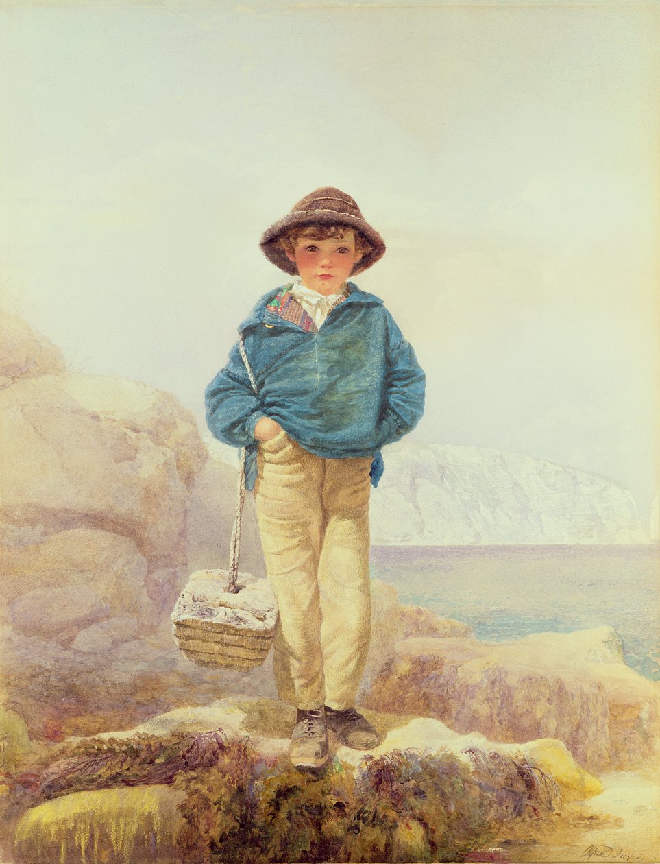 Jovem, inglaterra, um, pescador, menino de Alfred Downing Fripp