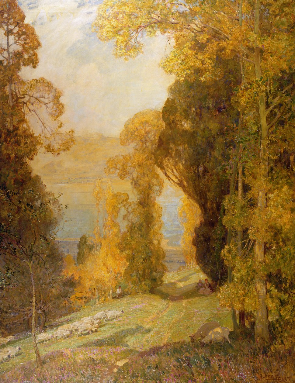 Lago Bourget de Mont Revard de Alfred East