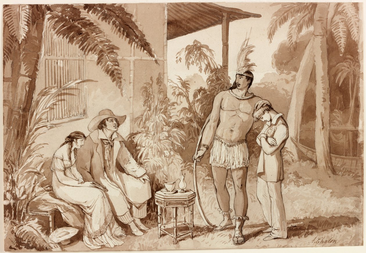 Chalon Sketching Society Composition, 1810 (tinta no papel) de Alfred Edward Chalon