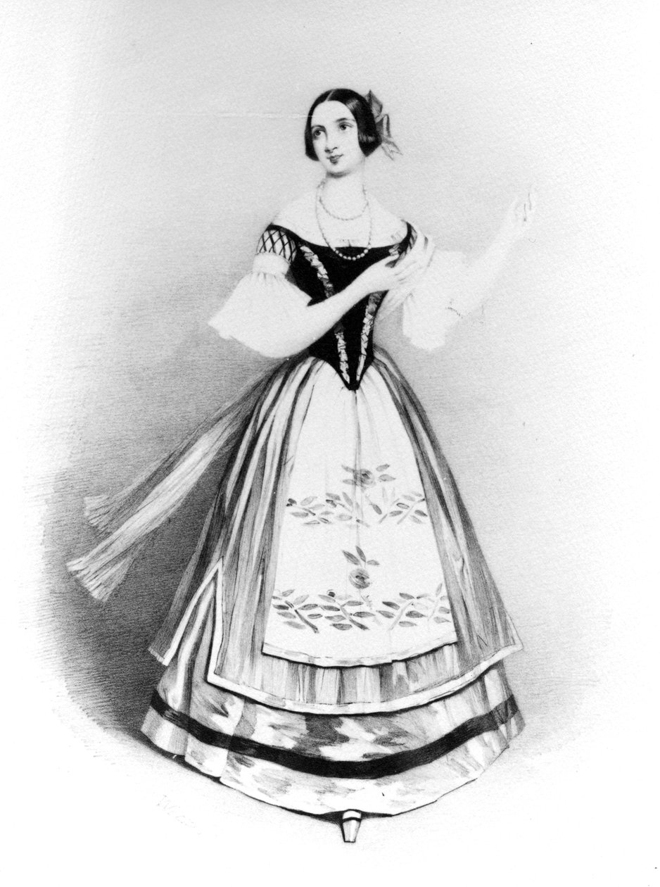 Fanny Persiani como Zerlina em Don Giovanni, gravada por Isaac Weld Taylor, 1838 de Alfred Edward Chalon