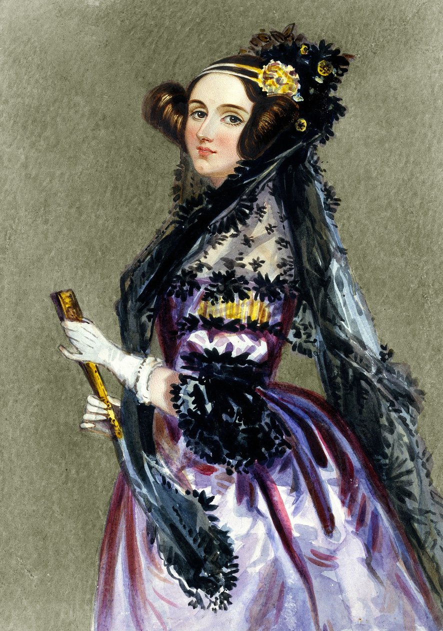 Retrato de Augusta Ada King (1815 - 1852), Condessa de Lovelace (gravura a cores). de Alfred Edward Chalon