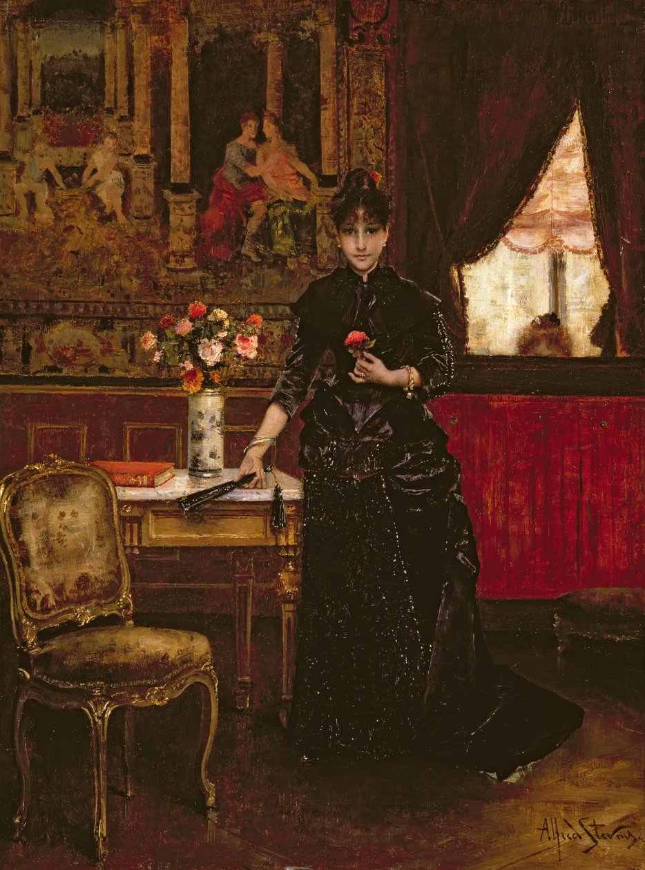 Mulher com um cravo de Alfred Emile Stevens