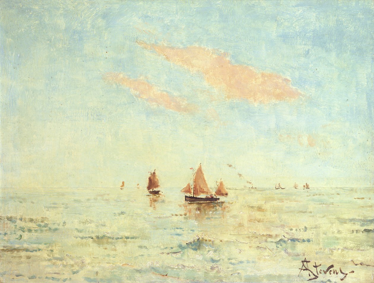 O mar fora de Treport, c.1880 de Alfred Emile Stevens