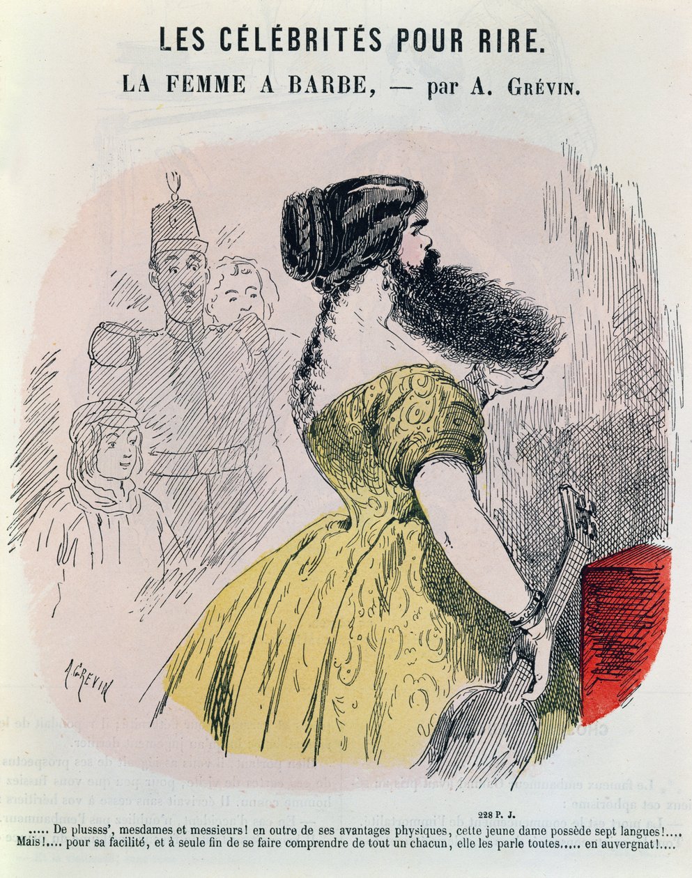 Uma senhora barbada, c.1860 de Alfred Grevin