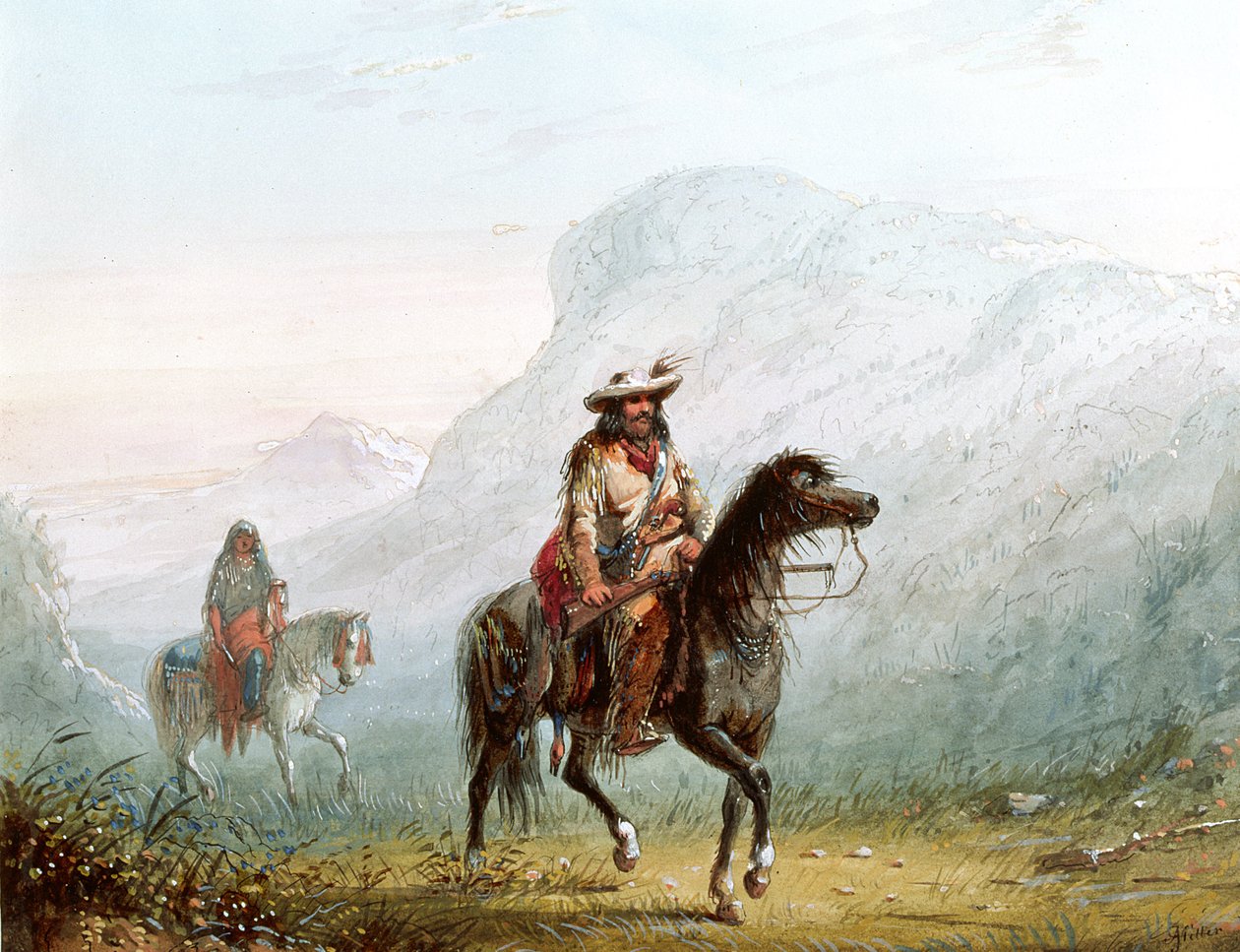 Bourgeois Walker e sua Squaw, 1837 de Alfred Jacob Miller