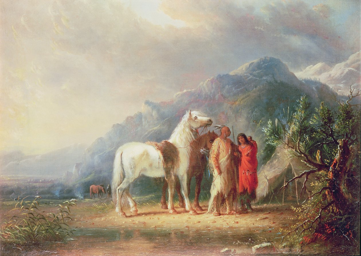 Sioux Camp Scene de Alfred Jacob Miller