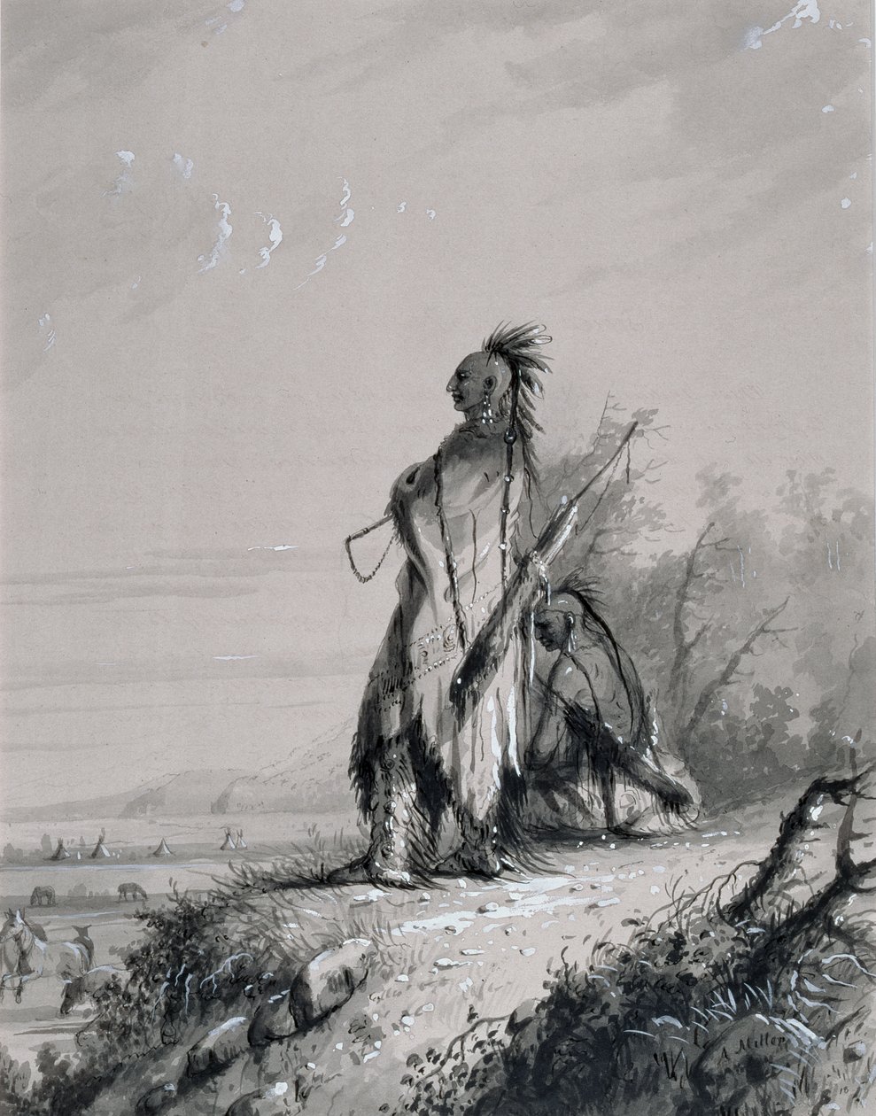 Guarda Indígena Sioux de Alfred Jacob Miller
