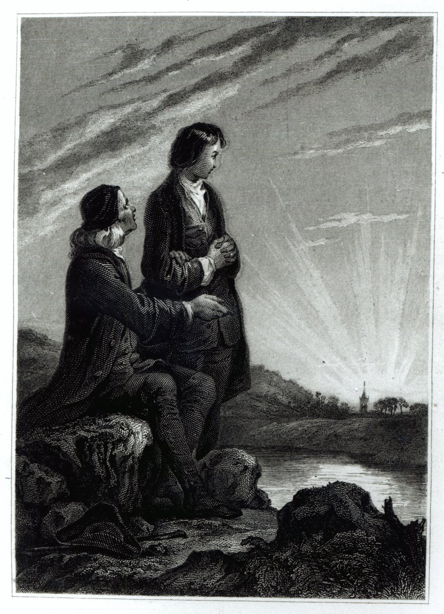 Ilustração para &39;Emile&39; de Jean-Jacques Rousseau (1712-1778) de Alfred Johannot