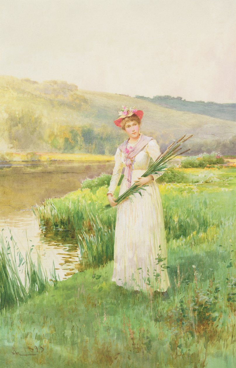 Junto ao rio, 1895 de Alfred, Jr. Glendening