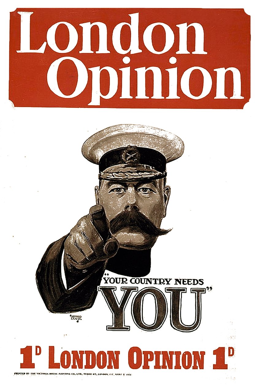 Your Country Needs YOU, cartaz do London Opinion de 1914 (ver também 699126) de Alfred Leete