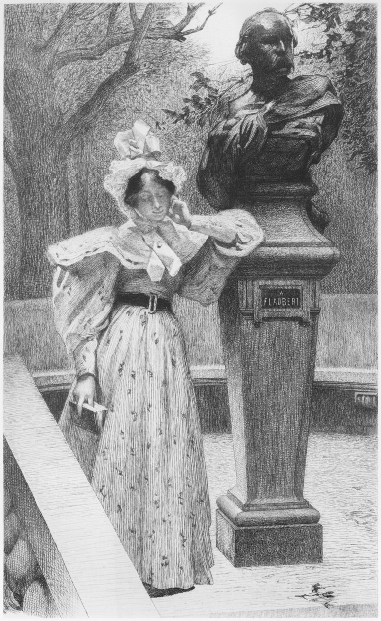 Emma Bovary, frontispício, ilustração de &39;Madame Bovary&39; por Gustave Flaubert (1821-1880) gravada por Carlo Chessa (1855-1925) 1905 de Alfred Paul Marie Richemont