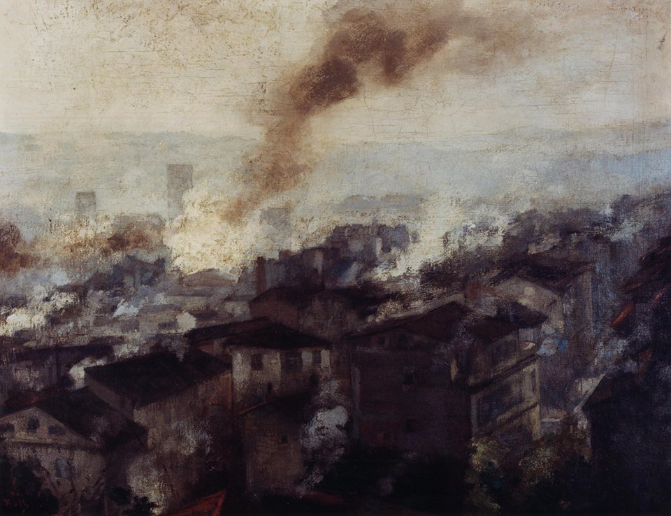 Uma cidade grande de fuma de Alfred Roll