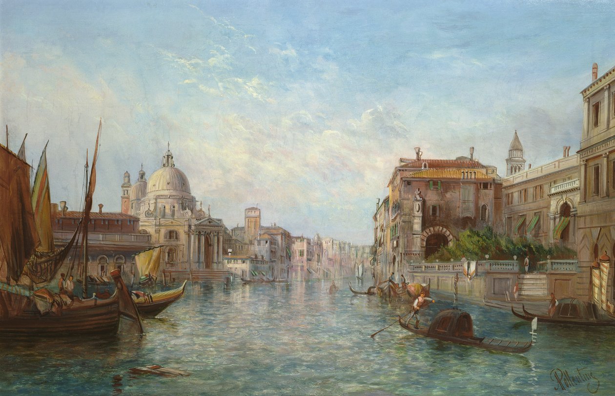 Vista, de, a, canal grandioso, veneza de Alfred Pollentine