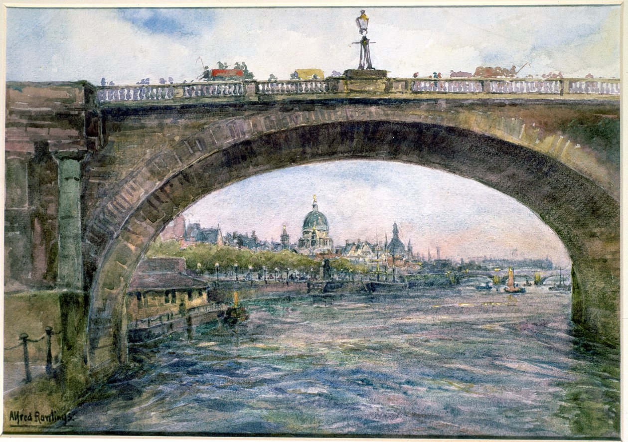 Ponte de Waterloo com a Catedral de São Paulo à distância de Alfred Rawlings