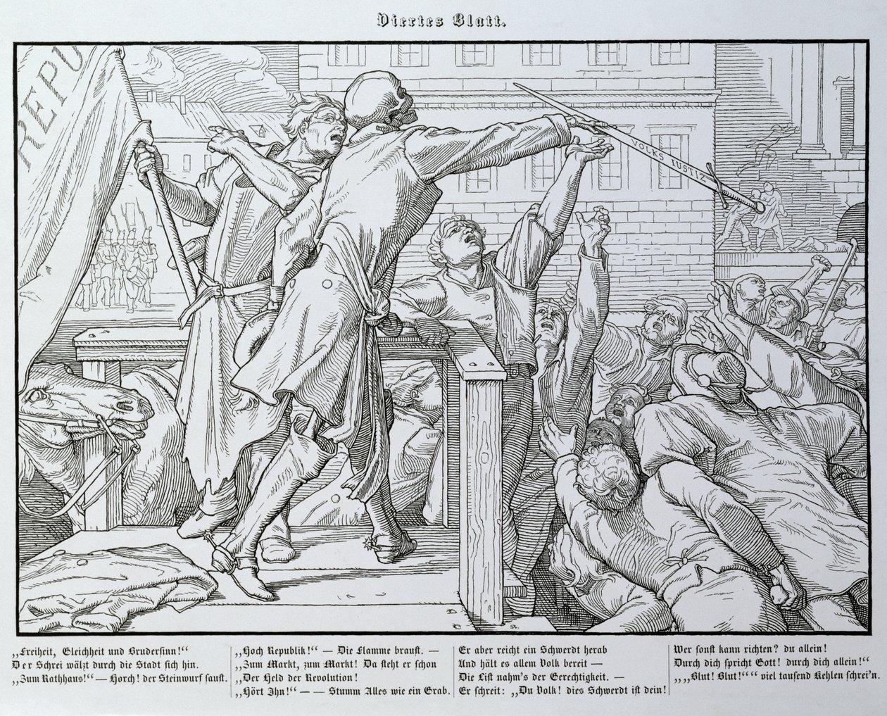 Death on the Tribune, de &39;Another Dance of Death&39;, publicado por Georg Wigand em Leipzig, 1849 de Alfred Rethel
