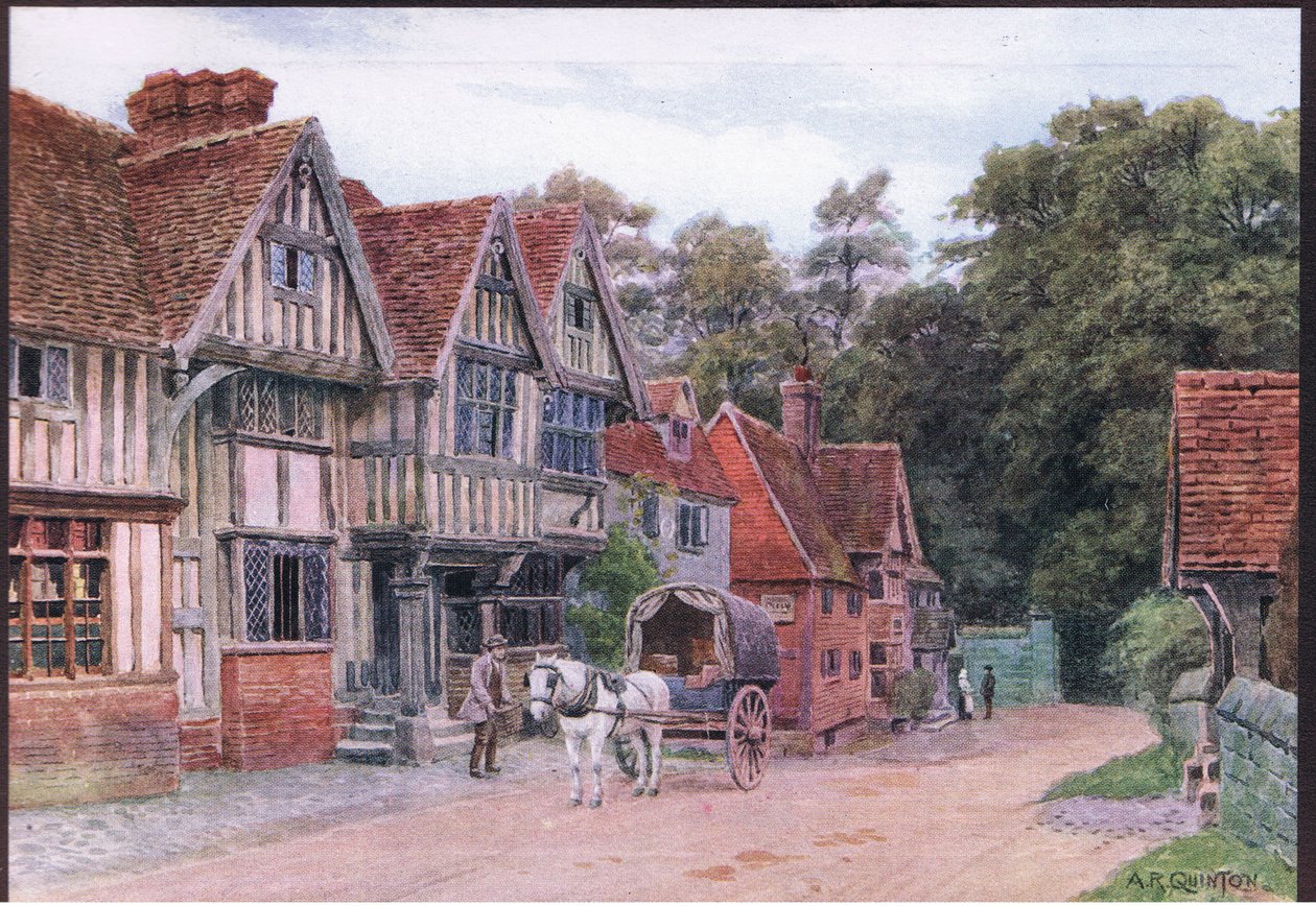 Chiddingstone, Kent, de The Cottages and the Village Life of England rural publicado pela Dent & Sons Limited, 1912 de Alfred Robert Quinton
