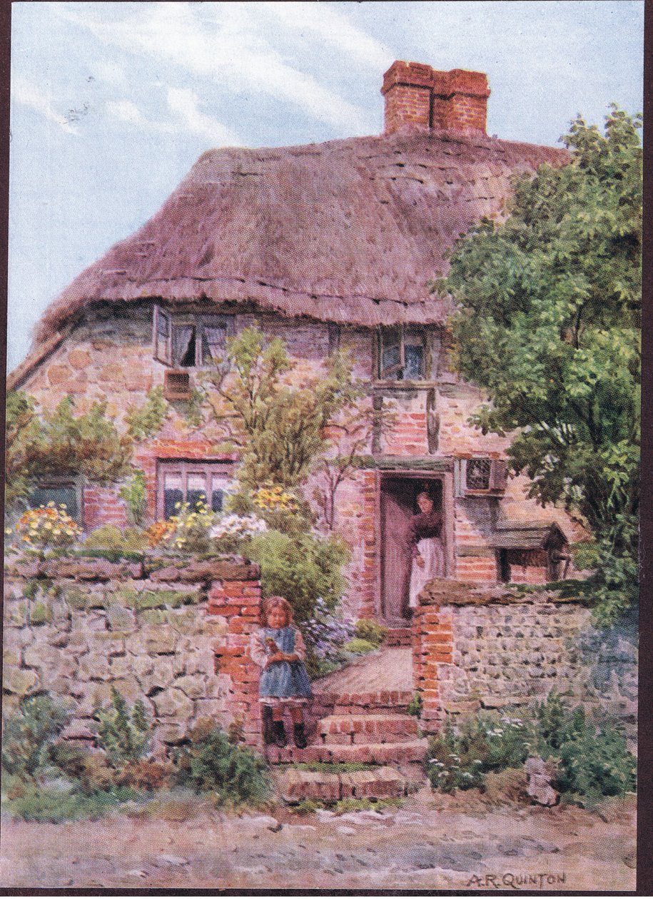 Porta da casa de campo, Amberley, Sussex, das casas de campo e da vida da vila de Inglaterra rural publicada por Dent & Sons Limited, 1912 de Alfred Robert Quinton