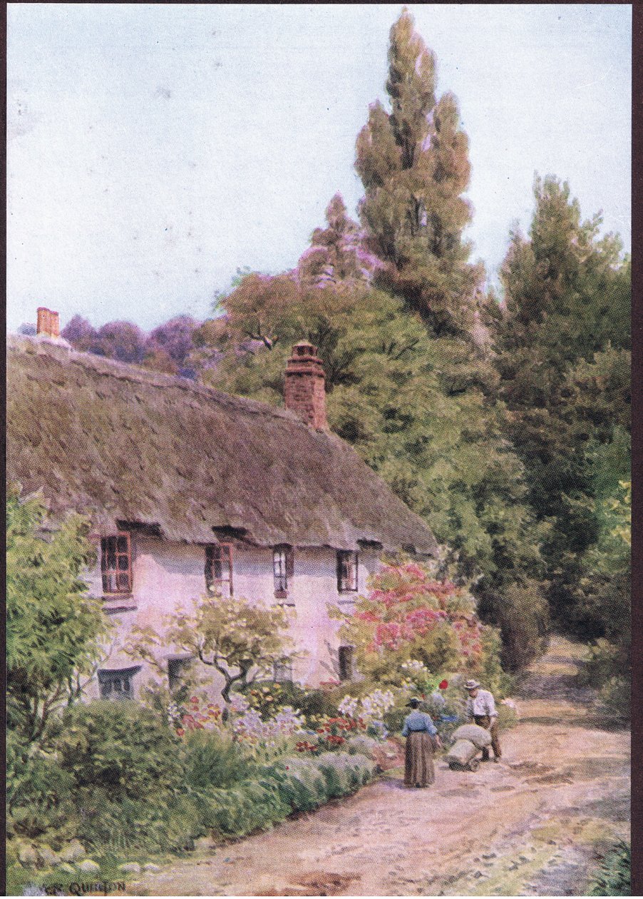 Casas de campo em Dunster, Somerset, das casas de campo e a vida da vila de Inglaterra rural publicada por Dent & Sons Limited, 1912 de Alfred Robert Quinton