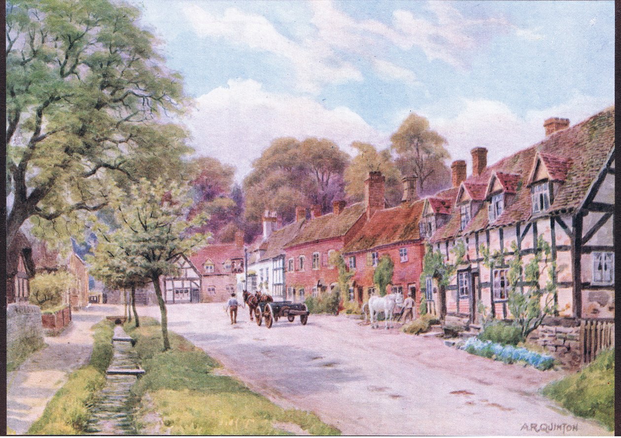 Elmley Cottage, Worcester, de The Cottages e a vida na aldeia rural de Inglaterra publicado pela Dent & Sons Limited, 1912 de Alfred Robert Quinton