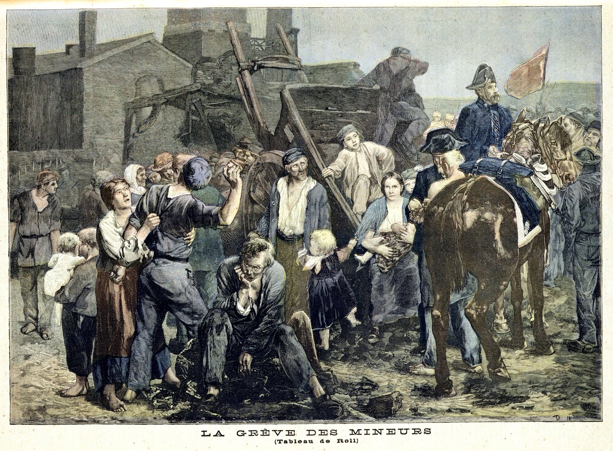 A greve do mineiro em Carmaux, de &39;Le Petit Journal&39;, 1º de outubro de 1892 de Alfred Roll
