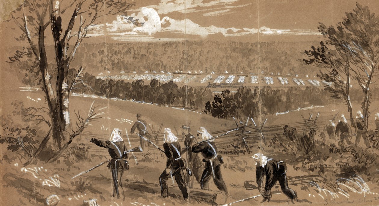Regimentos de Schenks Ohio, 1861 de Alfred Rudolph Waud