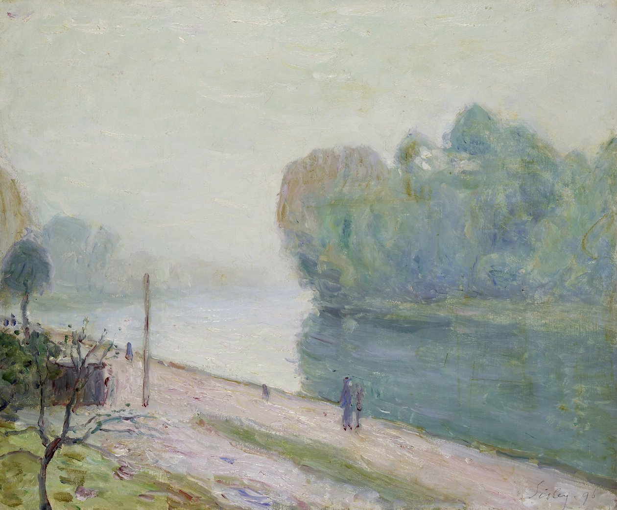 Uma curva no rio Loing, 1896 de Alfred Sisley