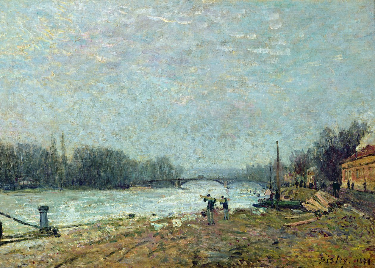 Após o degelo, o Sena na ponte de Suresnes, 1880 de Alfred Sisley